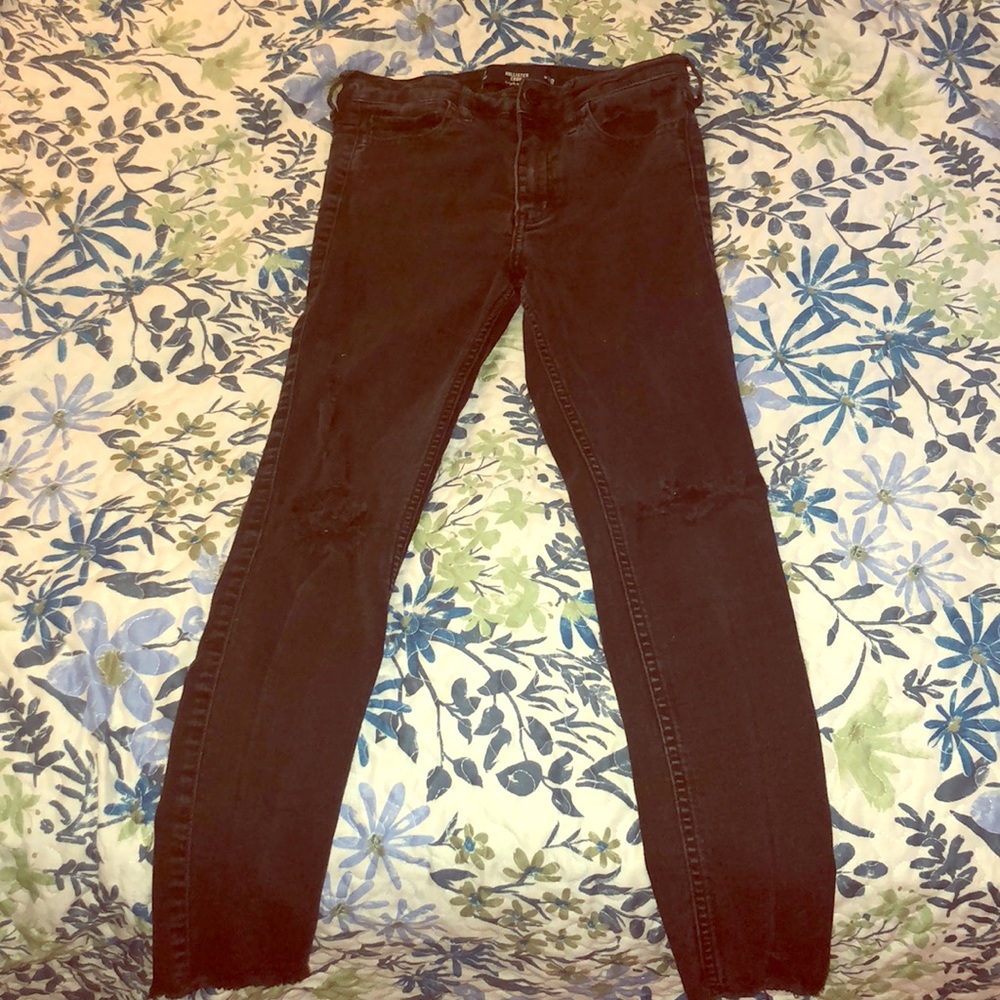 HCO Ripped Black cropped High Rise Super Skinny